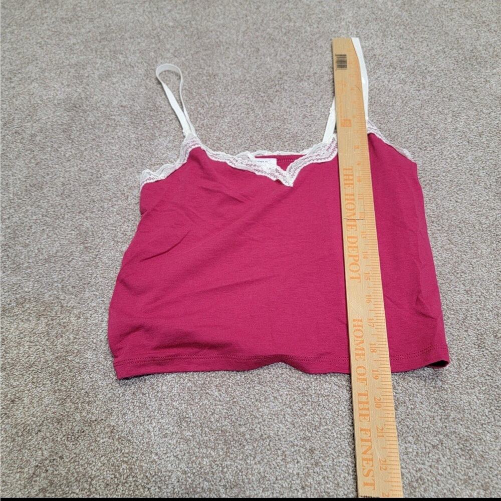 NWT Y2K Indie Layering Coquette Forever 21 Lace Trim Cami Tank Sz M Sangria Red - Picture 8 of 9